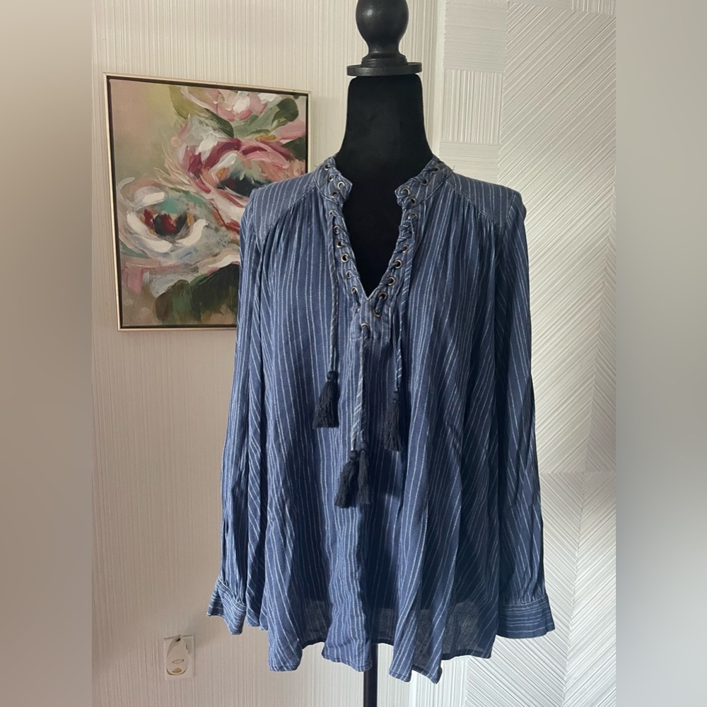 Vintage Havana flowing bohemian chambray tunic size small